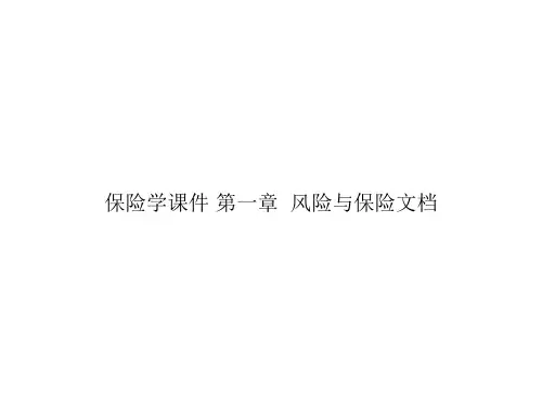 保险学课件 第一章 风险与保险文档