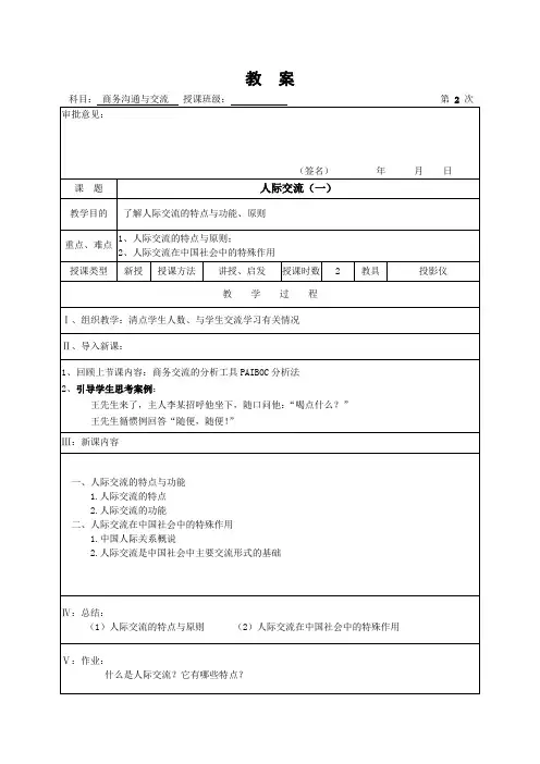 商务沟通与交流 第二章