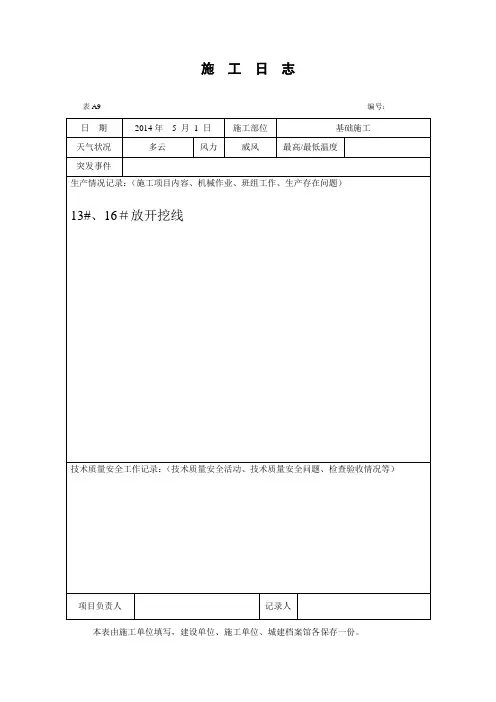 施工日记样本