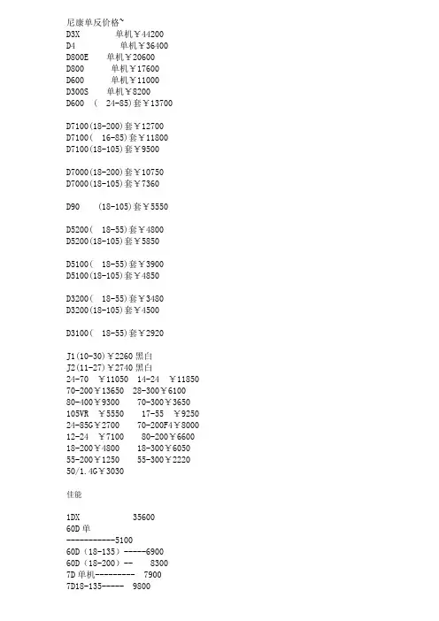 相机价格