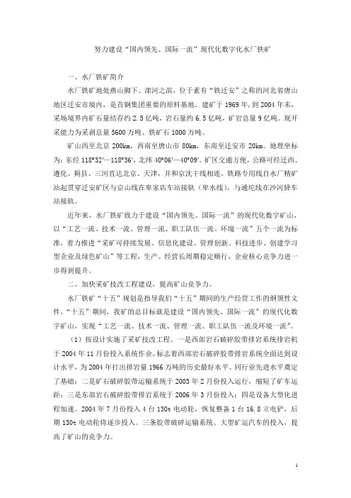 水厂铁矿概况