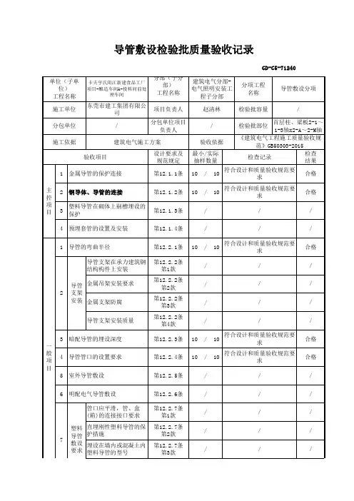 GD-C5-71240 导管敷设检验批质量验收记录
