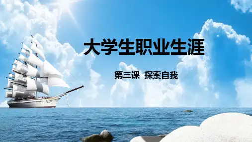 大学生职业生涯规划第三课探索自我教学课件PPT模板