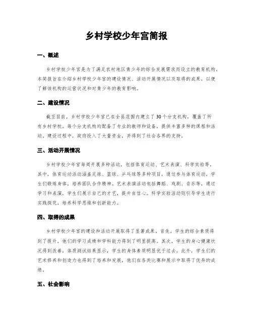 乡村学校少年宫简报