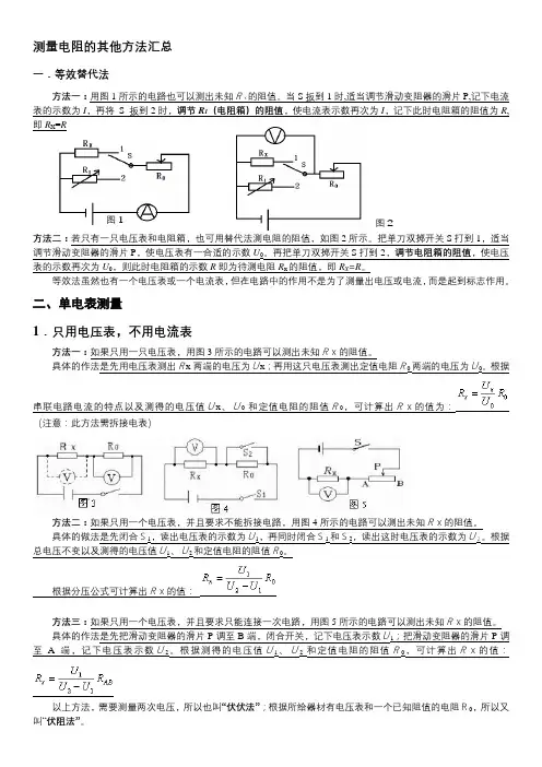 测电阻方法的汇总