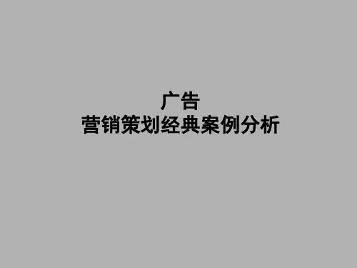 广告营销策划经典案例分析