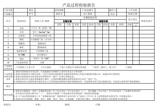 产品过程检验报告