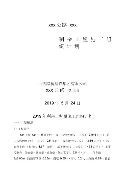 剩余工程施工组织计划