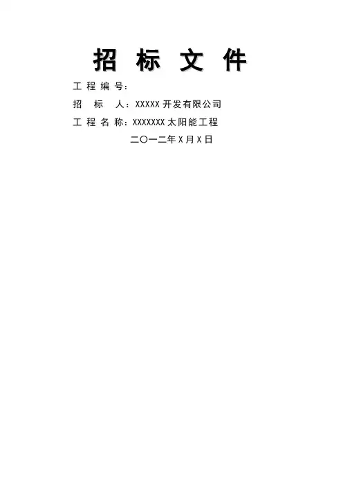 太阳能招标文件-模板