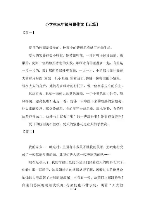 小学生三年级写景作文【五篇】