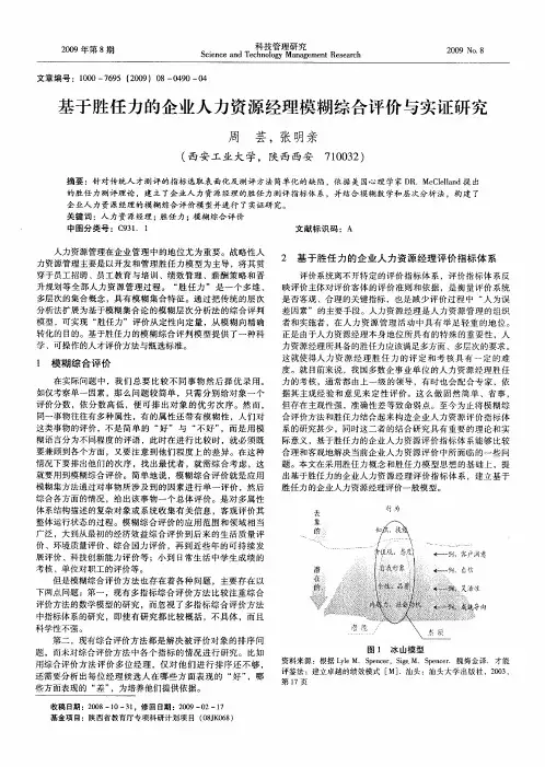 基于胜任力的企业人力资源经理模糊综合评价与实证研究