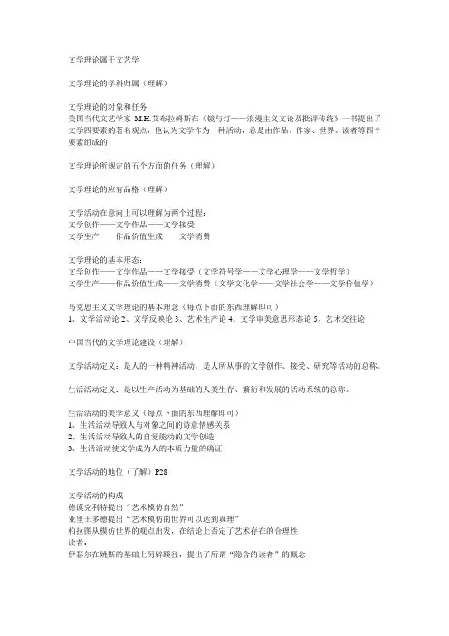 文学概论复习资料