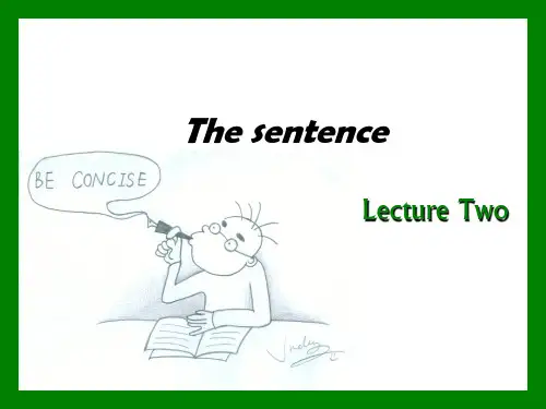 Lecture Two Sentence types
