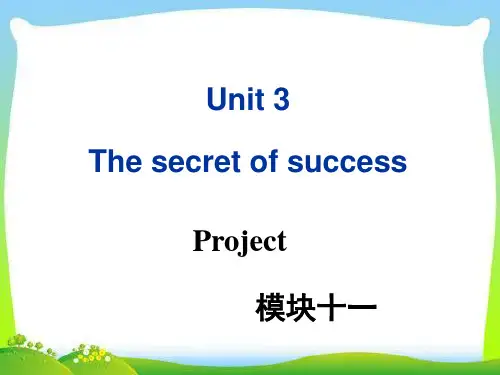 牛津译林版高中英语 Module 11 Unit 3 Project教学课件