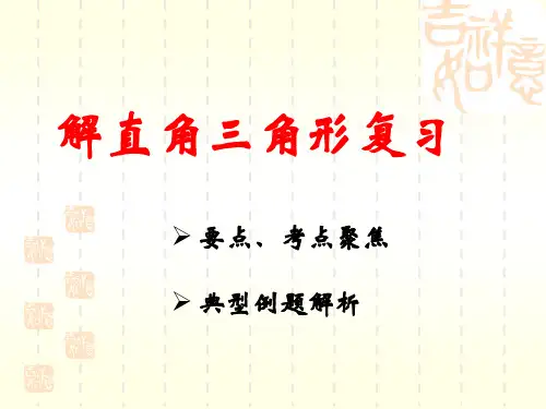解直角三角形经典题型汇集
