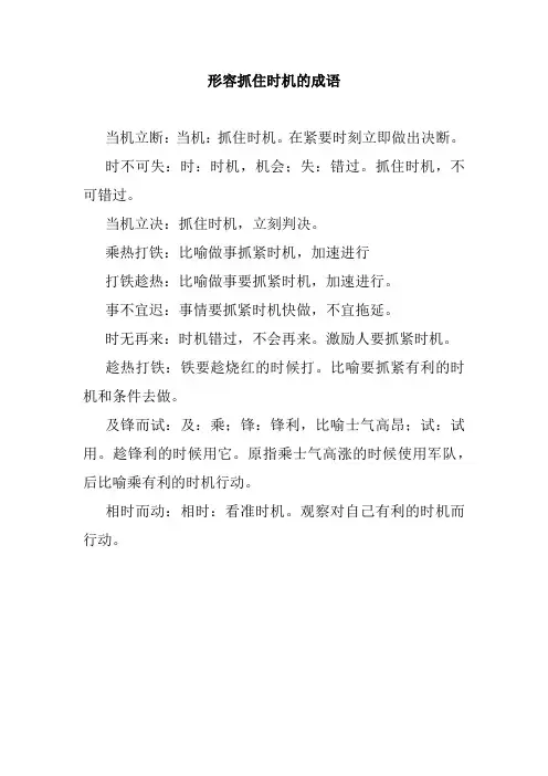 形容抓住时机的成语