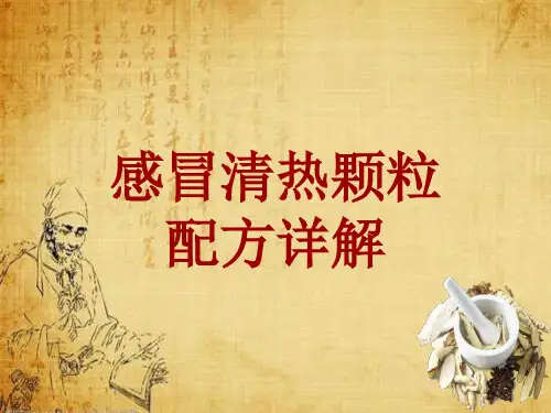 中成药配方详解:感冒清热颗粒