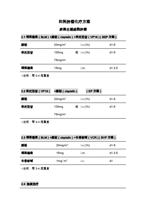 卵巢生殖细胞肿瘤化疗方案