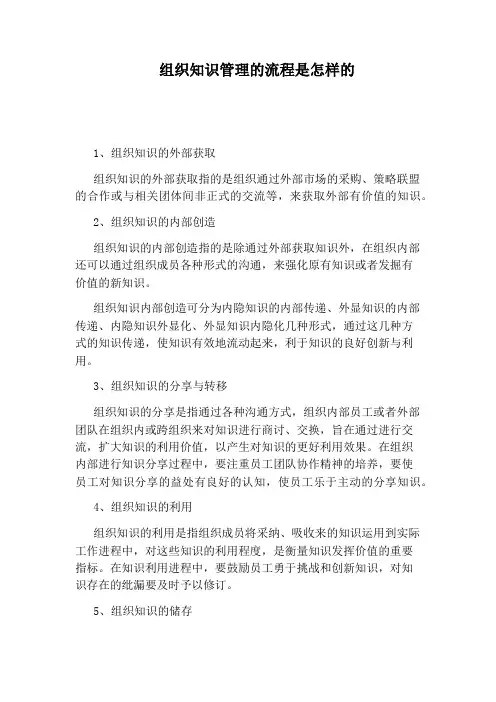 组织知识管理的流程是怎样的