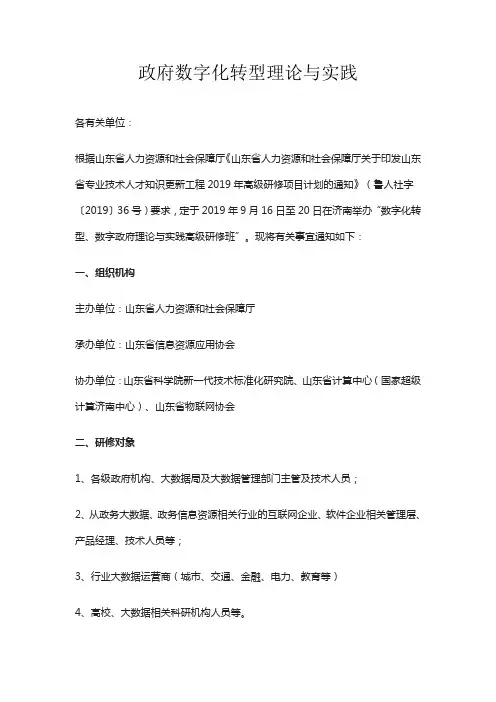 政府数字化转型理论与实践