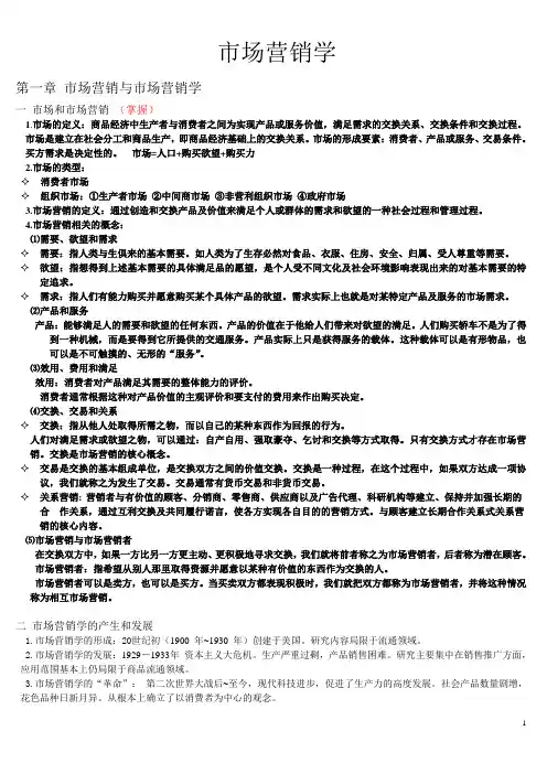 广东专插本市场营销笔记!