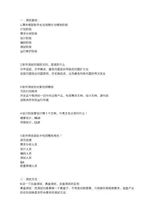 软件测试基础知识