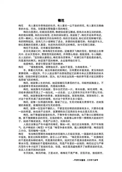 梅花_三年级作文_2