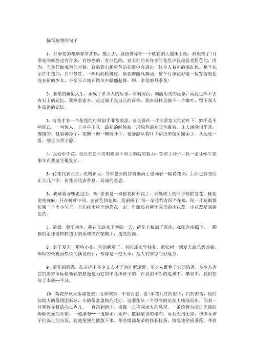 描写植物的句子
