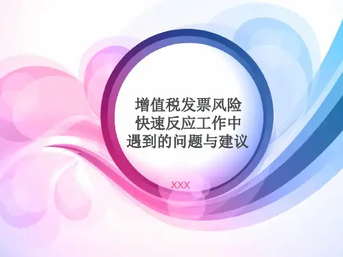 增值税发票风险快速反应工作中存在的问题与建议(讲座培训课件)
