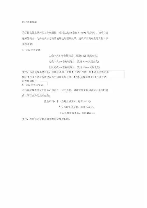 售楼部销售奖励制度