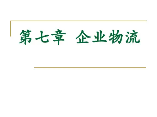 供应链物流管理-Chapter7