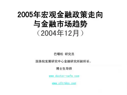 2005年宏观金融政策走向与金融市场趋势(2004年12月)