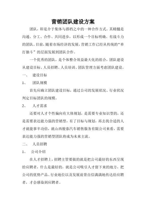 团队建设方案 2