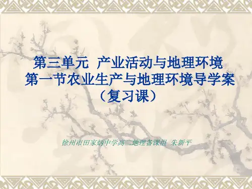 2017-2018学年高中地理鲁教版必修二课件：3.1农业生产活动与地理环境(23张PPT)