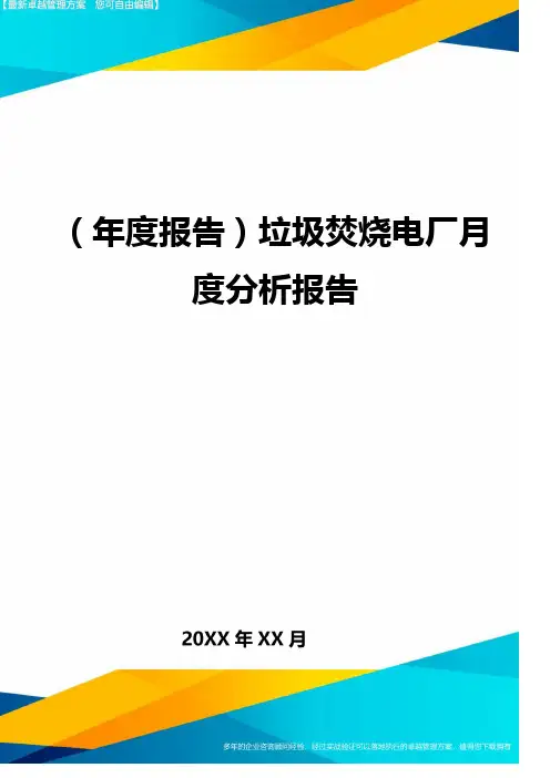 (年度报告)垃圾焚烧电厂月度分析报告.