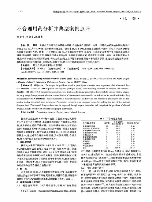 不合理用药分析并典型案例点评