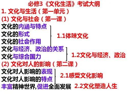 2021届高考政治《文化生活》第一单元复习