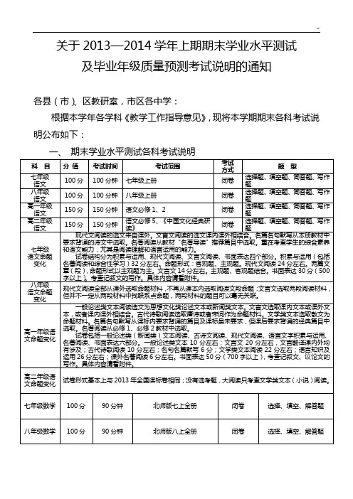 有关20102011学年下期期末学业水平