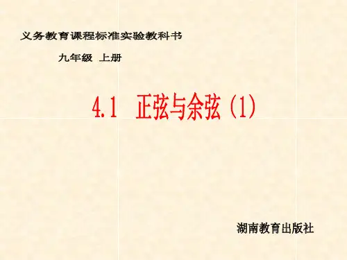 湘教版九年级数学上册4.1正弦和余弦课件