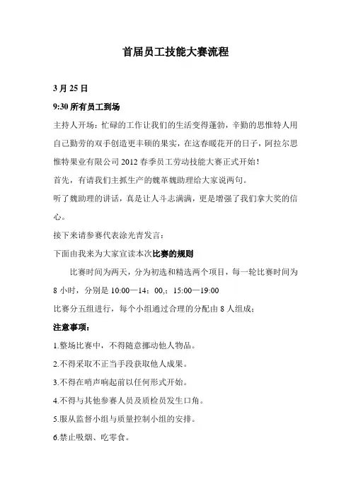 技能大赛策划流程