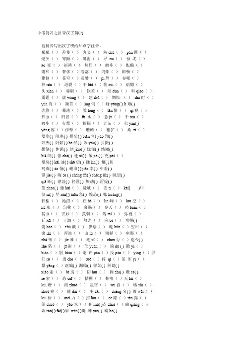 2013中考复习之拼音汉字篇