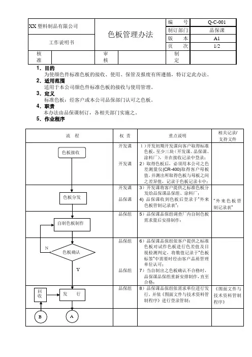 色板管理办法