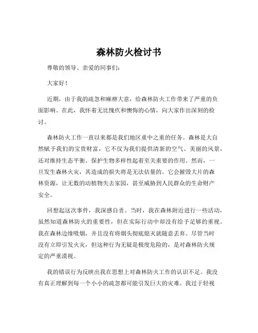 森林防火检讨书