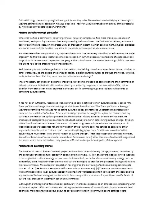 Cultural Ecology