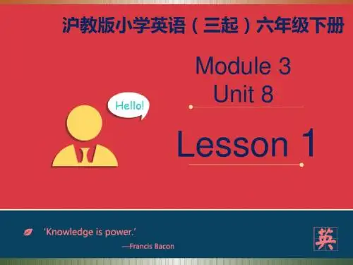 2018-2019学年沪教版英语六年级下册Module 3 Unit 8《Reading signs》(第1课时)ppt课件