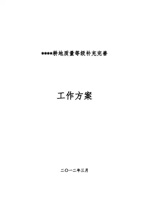 耕地质量补充完善工作实施方案