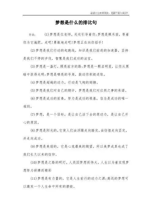 梦想是什么的排比句_2