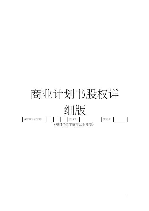 商业计划书股权详细版
