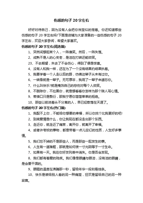 伤感的句子20字左右
