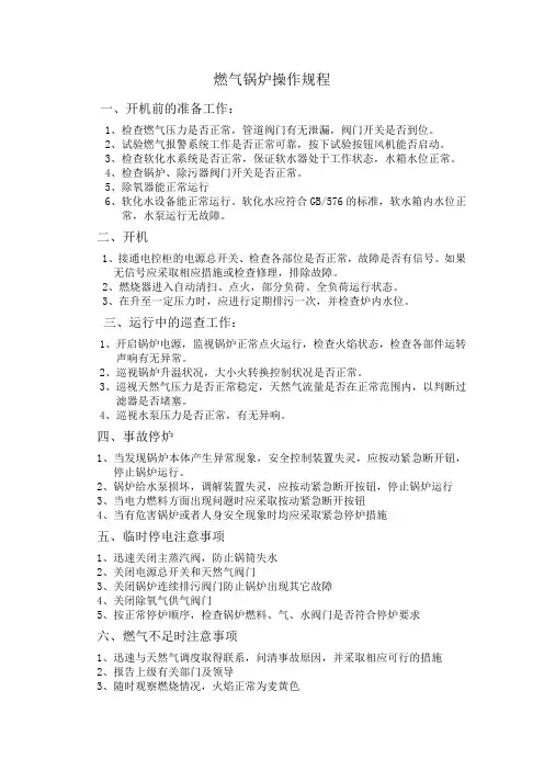 燃气锅炉操作规程 2
